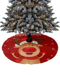 Christmas Decorations Red Elk Tree Skirt Base Cover Xmas Home Carpet Mat