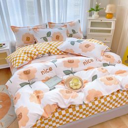 Bedding Sets Twill Skin-friendly Brushed Bed Linen Set 4piece Of Hat All-inclusive Student Dormitory 3-piece Duvet Cover