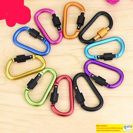 8CM D Type Carabiner With Lock Quick Hanging Nut Buckle Hanging Buckles Aluminum Backpack Hanging ZZ