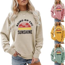 Women's Hoodies Spring Autumn Loose O-neck Sweatshirts For Women Casual Camping Travel Pullover Fashion Streetwear Tops Clothing Long Sleeve