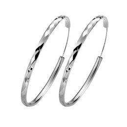 Hoop Huggie Hie 925 Sterling Sier Earring For Women Simple Round Circle Earrings 30Mm-60Mm Size Korean Drop Delivery Jewellery Dhlxb