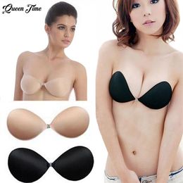 Sexy Sujetador Women's bra Invisible Push Up Bra Self-Adhesive Silicone Seamless Front Closure Sticky Backless Strapless224W