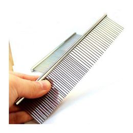 Dog Grooming Cat Pet Comb Supplies Product Stainless Steel Cleaning Drop Delivery Home Garden Dhudf