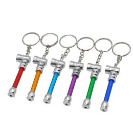 Newest Mini Colorful Metal Pipe Keychain Aluminum Alloy Smoking Pipe Tube Filter Portable Easy Carry Clean Hot Sale DHL Free LL
