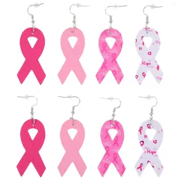 Storage Bottles Ribbon Pu Earrings Breast Novelty Pink Bottle Awareness Jewellery Women Decors Dangle