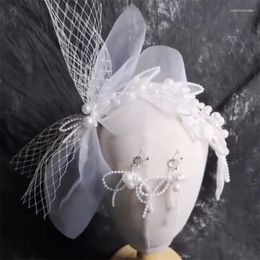 Hair Clips French Elegance Creative Hollow Flowers Large Pearl Bridal Headdress Women Band Wedding Accessories Holiday Party