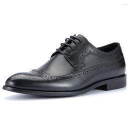 Dress Shoes Vintage High Quality Genuine Leather Derby For Men Business Wear-Resistant Travel Daily Life