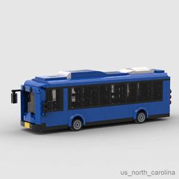 Blocks Bus City Traffic Car Public Building Blocks Automobile Technique Double Educational Construction Toys Kids R230913