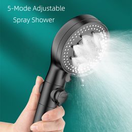 Bathroom Shower Heads Black Handheld Shower 5-Mode Adjustable Shower Head Multifunction Spray Nozzle Massage Showerheads Bathroom Accessories 230912
