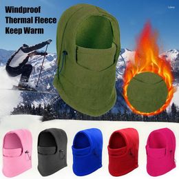 Berets Thermal Fleece Balaclava Cycling Cap Winter Men Women Beanies Hats Waterproof Face Cover Hat Hooded Neck Warmer Hiking Scarves