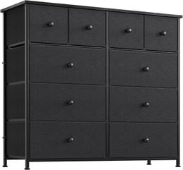 Other Housekeeping Organization Drawer Dresser for Bedroom Fabric Storage Tower Wide Black with Wood Top Sturdy Steel Frame Organizer Unit L 230912