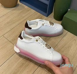 platform men's sports shoes travel leather lace-up ladies flat shoes running sports shoes letters women's shoes.