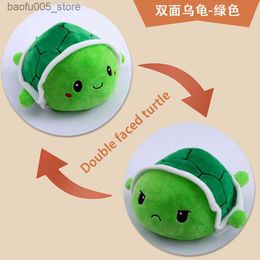 Plush Dolls 15/20CM Creative Turtle Plush Toy Stuffed Angry Flip Happy Toys Soft Cute Double-Sided Colourful Animal Doll Kids Birthday Gifts Q230913