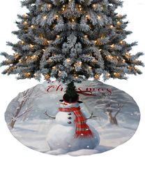 Christmas Decorations Snow Scene Snowman Tree Skirt Base Cover Xmas Home Carpet Mat