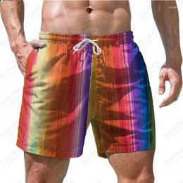 Men's Shorts 2023 Summer Selling Beach Pants Colourful Gradient 3D Printing Hawaiian Style Casual