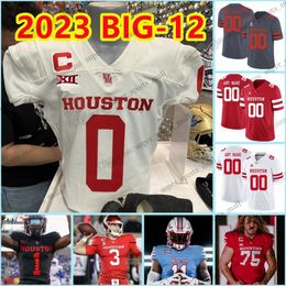 2023 BIG-12 Nathaniel Dell Jr. Clayton Tune Houston Cougars Football Jersey 11 Andre Ware 24 Jett Huff 75 Jack Freeman Henry Huff Campbell Fullbright III Brown