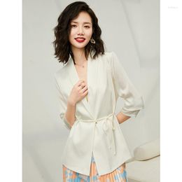 Women's Suits High Quality Blazers Women Suit 92% Silk Fabric Simple Design Long Sleeve Single Button Fashion