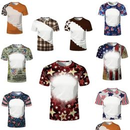 Party Favor T Shirts Sublimation Blank Colorf T-Shirt Polyester Material Casual Soft Tops Tee Short Sleeve Uni For Personalized Diy Dr Dhojb