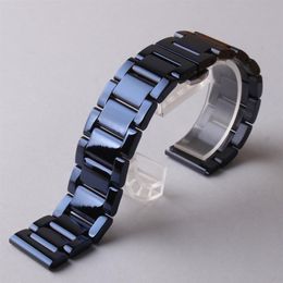 Polished Stainless steel Watchband for fashion smart watches new high qualiry butterfly buckle clasp deployment watchbands straps 296R