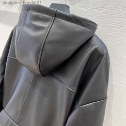 Mens Fur Faux Fur Pra Top Quality Original Design Womens Sheepskin Leather Jacket Premium New Style Luxury Designer Brands Fashion Casual Waistband Hooded Coats Bla
