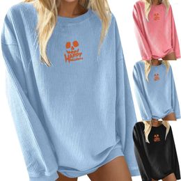 Women's Hoodies Long Sleeved Printed Round Neck Pullover Hoodie Fall Womens Sweater Heavy Sweat Jacket With Hood