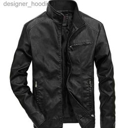 Men's Fur Faux Fur Men's Jackets Men Autumn Winter Leather Jacket Coat Retro Stand Collar Motorcycle Warm Fleece PU For Clothes MY497 L230913