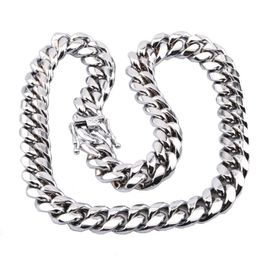 High Quality Miami Cuban Link Chain Necklace Men Hip Hop Gold Sier Necklaces Stainless Steel Jewellery Drop Delivery Dh61F
