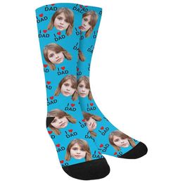 Custom Faces Socks, Personalized Crew Photo Socks with Pet Dog Cat Face Funny Gifts for Unisex Men Women