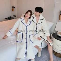 Women's Sleep Lounge Women's Sleepwear Home Service Winter Pyjamas Couple Nightwear Thickened Flannel Ladies Warm Morning Robe Camison Mujer NightrobeL230913