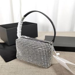 Fashion Designer Diamond Bag Chain Mesh Rhinestone pouch 17cm With Gift Box and dust bag202U