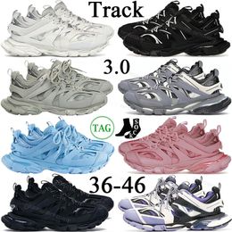 Track 3 3.0 Scarpe da ginnastica da donna triple bianche nere di marca di lusso Tess.s. Scarpe da ginnastica in pelle gommata in nylon stampato con plateau balencaigas balenciagas