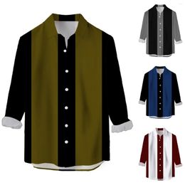 Men's T Shirts Mens Suit Romper Long Sleeved Stripe Self Cultivation Shirt Top Blouse Medium