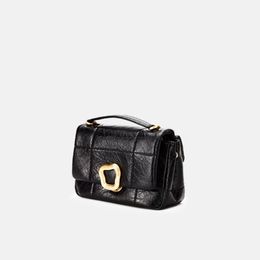 designer bag small square bag crossbody bag messenger bag handbag irregular square buckle cowhide oil wax leather high-quality multiple colors