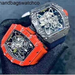 RicharMilles Watch Mechanical Movement Watch Rubber Strap Ceramic Dial Waterproof Rm055 Skull Rm35-02 Es