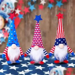 Christmas Decorations Ship 50Pcs Dwarf Patriotic Gnome To Celebrate American Independence Day Doll 4Th Of Jy Handmade Plush Dolls Orna Dh2Jk