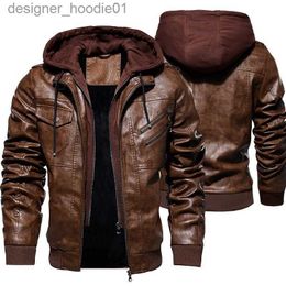 Men's Fur Faux Fur Vintage Jacket Bomber Men Winter Jacket Thick Coat Fashion Zipper Coat Faux Leather Jacket Men Fur Lined Warm Coat Men Brown 201119 L230913