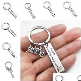 Key Rings Stainless Steel Drive Safe Tag Love I Need You Keychain Holders Women Bag Hangs Mens Hip Hop Jewelry Will And Sandy Gift D Otrz0