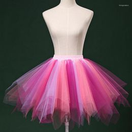 Skirts Adult Tulle Fairy Skirt Pleated Dance Multi-Color Layered Tutu Womens Lolita Femme Party Puffy