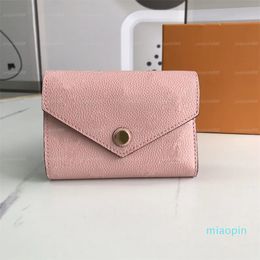 2023-embossing leather wallet for women multicolor designer short wallet Card holder women purse classic zipper pocket