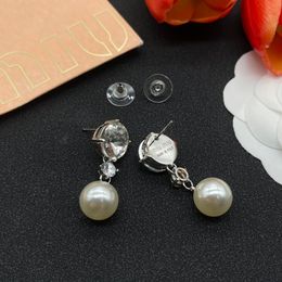 Stud Wholesale2023 New Style Stud Earrings Premium Sense Water Drop Simple Short Pearl Zircon Earrings Bridal Dress Wedding Dress Performance Earrings Jewellery