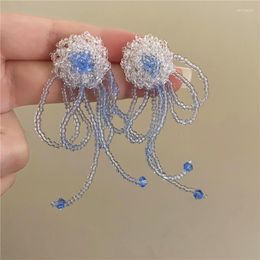 Dangle Earrings Vintage Delicate Acrylic Beaded Flower Earring For Women Classic Romantic Jewellery Trendy Bowknot Exquisite Jewellery