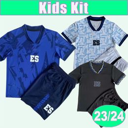 2023 24 Salvador National Team Kids Kit Soccer Jerseys #13 LARIN #21 TAMACAS #7 D.CEREN Home Blue Away 3rd Children's Clothing Football Shirts Uniforms