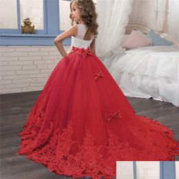 Girls Dresses Elegant Christmas Princess Dress 6-14 Years Kids For Year Party Costume First Communion Children Clothes Drop Delivery B Dhubb