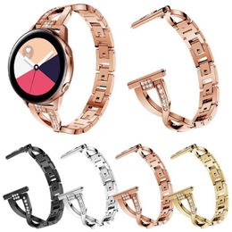 Watch Bands Fashion X Type Style Diamond Bracelet For Galaxy Active 2 1 Band Metal Link Women Strap 42mm 46mm274M