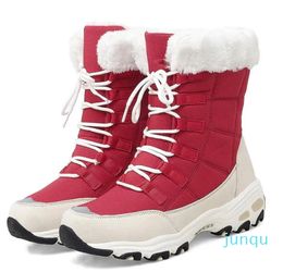 High Quality Waterproof Winter Plush Women's Snow Outdoor Non-slip Fur Platform Ankle Boots