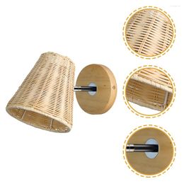 Wall Lamp Rustic Light Fixtures Modern Night Wicker Style Lights Bedroom Rattan Home Mounted