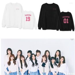 Women's Hoodies Kpop IZONE Sweatshirt For Fans Fashion Member Name Print Round Collar Pullovers Women Men Korean Autumn Warm Fleece