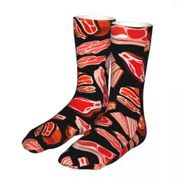 Men's Socks Funny Beef And Pork Meat Pattern Woman 2023 Female Cycling