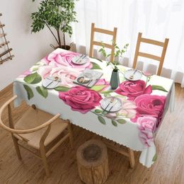 Table Cloth Roses Flowers Bright Summer Watercolour Peonies Colourful Rectangular Tablecloth Oilproof Floral Pattern Cover