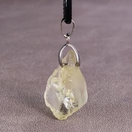 Irregular Natural Gemstone Yellow Crystal Necklace Pendant Chain Necklaces Jewlery Designer Necklace Woman Simple Couple Jewellery High Jewellery Jewels And Gems